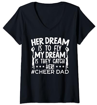 Cheer Dad Cheerleading Gymnastik T-Shirt mit V-Ausschnitt