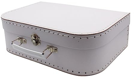 GICO Estuche de cartón blanco para diseñar tú mismo para regalos, envoltura de regalos o manualidades, blanco, L, Cartón rectangular minimalista