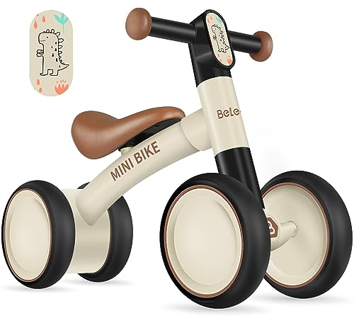 BELEEV Kinder Laufrad ab 1 Jahr, Lauflernrad für 10-24 Monate Baby, Balance Bike ohne Pedal mit 4 Rädern für Jungen und Mädchen Erstes Fahrrad, Geschenke für 1 Jahre Kleinkind