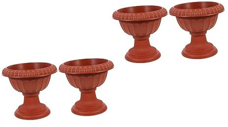 Yardwe Hochzeitsdekoration 4 Stück Griechische Landschaft Geburtstag Kreativ Blumentöpfe Hohe Klein Vintage Trompete Rot Antik Schreibtisch Führung Traditionell cm Topf Europäisch Vase