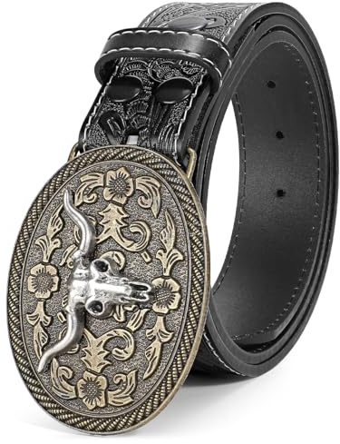BELTROAD Cowboy Western Gürtel Herren, Cowgirl Country Wilder Ledergürtel | Jeansgürtel Cowboy Kostüm für Karneval Halloween, Western Outfit, Weihnachten Herrengürtel Geschenke, Country Musikfestival