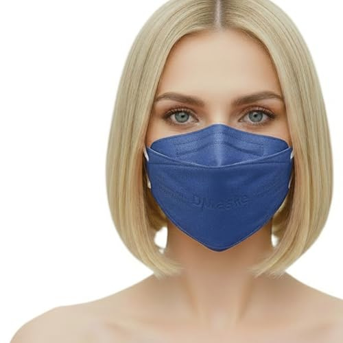kela FFP2 - Mascarilla respiratoria | 20 unidades | con extensión de gancho para las orejas | fabricado en Alemania | protección climática neutra con capacidad de respiración mejorada | color azul