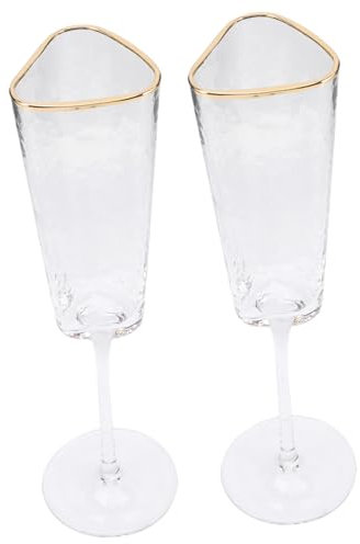 KICHOUSE 2pezzi Flute Di Cristallo Per Matrimoni e Feste Bicchieri Eleganti Per Brindisi Per Eventi e Ricevimenti