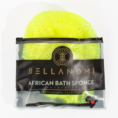 Bellanomi African Exfoliating Net Sponge - Authentic/Ethically Sourced from Nigeria / 45 inch Long (Keylime)
