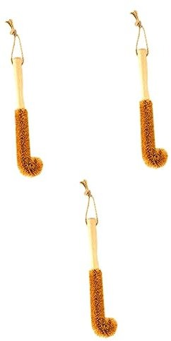Healvian 3pièces Handle Premium Coconut Fiber Brush pour Nettoyage De Bouteilles Tasses Et Verres Brosse De Nettoyage pour Cuisine Et Bébés