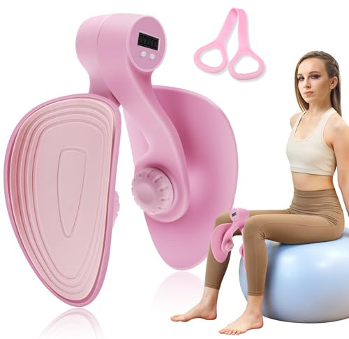 Senprity Thigh Master Thigh Exerciser Inner Thigh Exerciser with Digital Display with Resistance Bands Leg Workout Equipment for Postpartum Mothers/Sedentary/Thigh Fat/Buttocks Flat People
