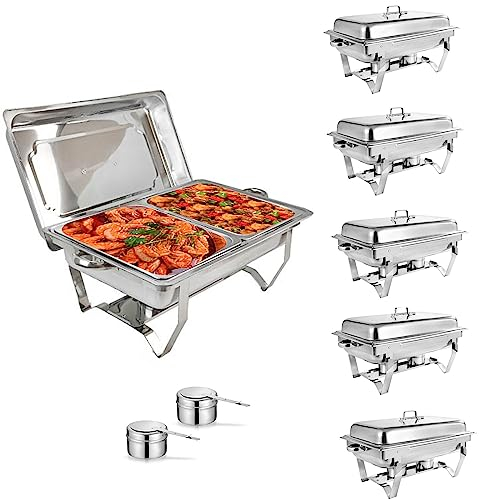 Chafing Dish Buffet Set, Portable Serve Food Warmer, Buffet Server and Food Warmer, Chafing Dish Buffet Set Stainless Steel, for Buffet/Weddings/Parties/Banquets/Catering Events (Color : 2 Grid, Siz