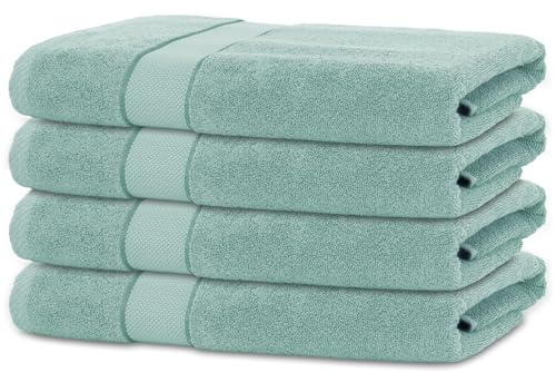 BANANALU 4 Handtücher Set 50x100cm 100% Baumwolle Gästehandtücher Handtuch Mint