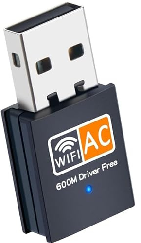 Adaptador WiFi USB, AC600 2.4G/5G adaptador WiFi inalámbrico de doble banda para PC de computadora, Linccras Mini WiFi Dongle para Windows XP/7/8/10, Mac 10.9-10.313