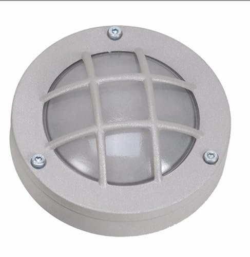 Licht-Erlebnisse Außenleuchte Wand Messing Glas Ø 14 cm IP64 Grau G9 Maritim Wandlampe aussen Balkon Beleuchtung Außenlampe Haus Tür Schiffslampe Treppe