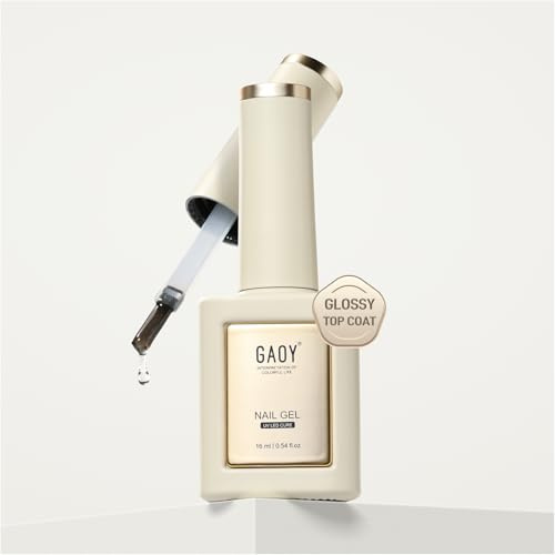 GAOY Glossy Gel Top Coat for Gel Nail Polish, 16ml Glassy No Wipe Clear Finish, High Gloss Varnish for Long Lasting UV Gel Nail Art DIY