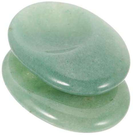 Healvian 2pcs Natural Massage Stone for Thumb Finger Scraping Plate Portable Stress Relief Stone Household Anxiety for Relaxing