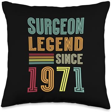 Surgery Legend 1971 55 Years Scalpel 55th Birthday Surgeon Throw Pillow