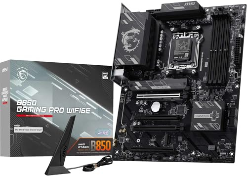 MSI B850 Gaming PRO WIFI6E Motherboard, ATX - Unterstützt AMD Ryzen 9000/8000 / 7000 Prozessoren, AM5 - DDR5 Memory Boost 8200+ MT/s (OC), PCIe 4.0 x16, M.2 Gen5, Wi-Fi 6E, 2.5G LAN