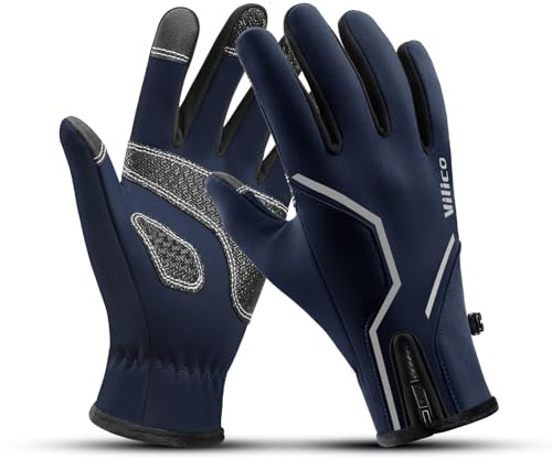 Vilico Winter Fahrradhandschuhe Touchscreen Warm Winddicht | Unisex, wasserabweisend; verstellbare Bündchen für Kälte-Outdoor-Aktivitäten wie Radfahren und Wandern.
