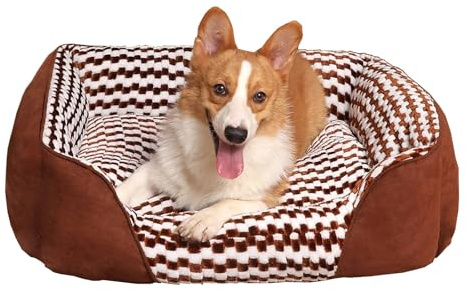 Ortopediska hundbäddar for stora hundar - Stor hund- och kattbädd vattentät, bekväm hundbädd med halkfri botten(Coffee,60 * 50 * 14)