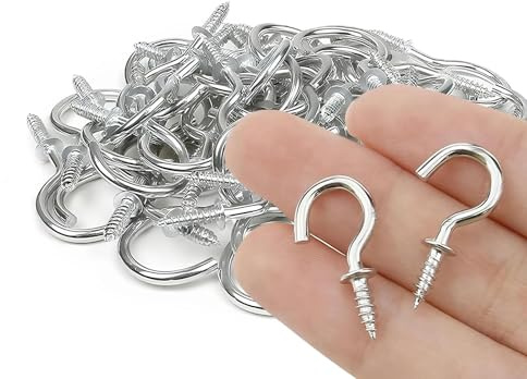 Rbleote 200 Pezzi Ganci a Vite Piccoli, Mini Ganci a Vite per Legno 1/2 Pollice, Gancio a Soffitto in Metallo, Occhielli a Viti per Tazze, Chiavi, Decorazioni Casa e Natale