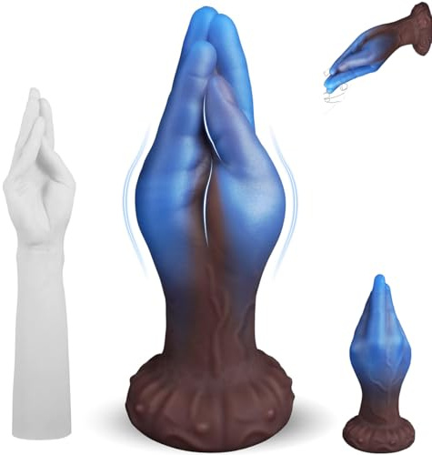 Dildo main réaliste 21 cm – Dildo flexible XXL avec ventouse et plug anal pour stimulations profondes, sensations G-Spot, moments solo créatifs & jeux de couple variés