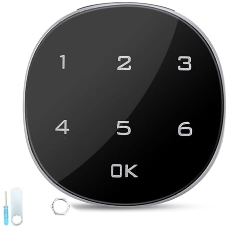 Electronic Cabinet Lock, Zinc Alloy Digital Password Keyless Lock, Touch Keypad Cabinet Lock for Wardrobe Drawer with 4-15 Digit Code, Fits Doors up to 15mm Thick