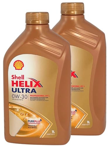 Shell Helix Ultra Professional AV-L 0W-30 Motoröl 2L Set (2x1 Liter) Motorenöl für PKW Benzin & Diesel