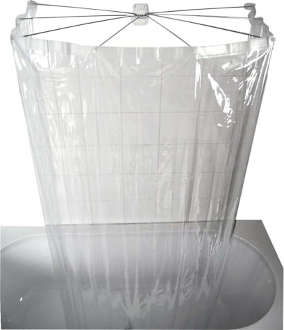 Ridder Bad Faltbarer Duschvorhang aus Kunststoff, Ombrella' Design, 210 X 170 cm, Transparent