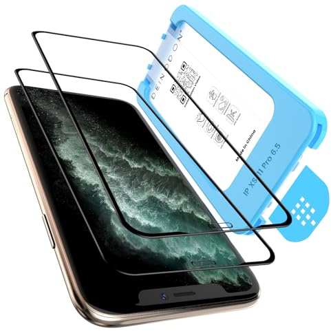 DEINODON für Panzerglas für iPhone 11 Pro Max/XS Max, [Auto-Montage] 100% Blasenfrei, 9H+ Schutzglas Top Bruchsicher Kratzfest Anti-Fingerabdruck, [Full Screen] Schutzfolie Hüllenfreundlich, 2 Stück