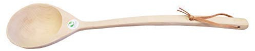 SudoreWell® Sauna Schöpfkelle Saunakelle aus Weichholz 50 cm mit Lederschlaufe