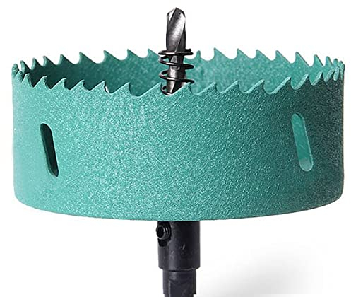 SagaSave 145 mm Bi-Metall Lochsäge mit Maislochbohrung, Lochschneider, robuster Lochschneider für Holz, Metall, Edelstahl, Kunststoff, Trockenbau, Faserplatte, 1 Stück, Grün