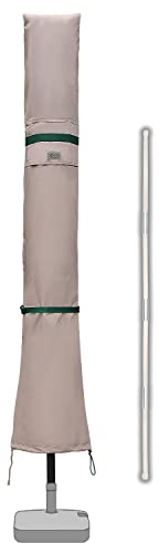 Sekey Sonnenschirm Schutzhülle mit Stab, Abdeckhauben für Ø 350cm / 200x300cm Gartenschirm mit Belüftungsöffnungen, Abdeckung für Marktschirm / Balkonschirm, 100% Polyester, wasserdicht, Khaki