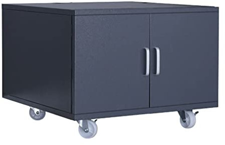 KUYWLMKMZZ Bürodruckerständer Mobile Arbeitsplatte Druckerständer mit Roller Edelstahl Drucker Arbeitswagen for Büro Lagerung & Organisation Möbel Tischdruckerständer (Color : Black)