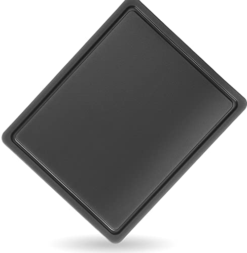Kerafactum Schneidbrett Hackbrett Küchenbrett Schneidebrett Tranchierbrett Küchen Steak Brett mit Saftrinne Saftrille Kunststoff HDPE robust langlebig in 8 Farben verfügbar Gastronorm 1/2 schwarz