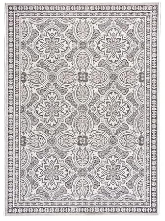 In- & Outdoor Teppich - Summer Oriental Grau - 280x380 cm | Wetterfest - Synthetik, Polypropylen - Balkon, Garten / Terrasse - Terrasse teppich - Outdoor rug