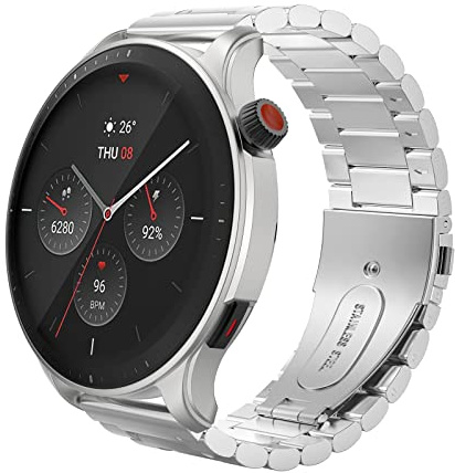 MoKo 22mm Metall Armband Kompatibel mit Amazfit GTR 4/3/3 Pro/2/2e/GTR 47mm | für Bip 5/Balance 2/1/Cheetah/Stratos 3/2, Edelstahl Armband, für Damen und Herren, Professioneller Look, für Beruf und Büro