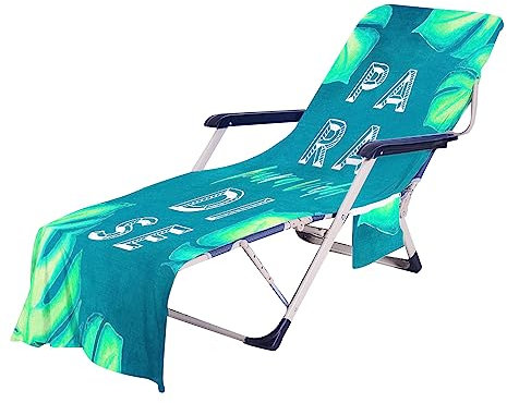 Surwin Schonbezug Für Gartenliege Frucht Strandliegenauflage Frottee Liegenauflage Stuhl Strandtuch Sun Lounger Bezug mit Tasche Sporthandtuch für Sommer Garten Schwimmen (75x210cm,Paradies)