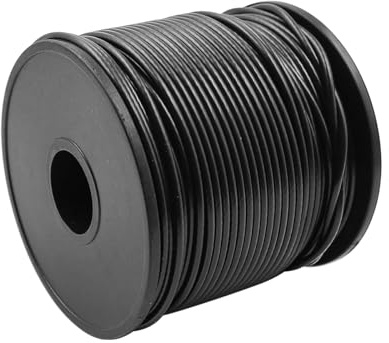 ZONADAH Fune metallica in acciaio inox 304, 50 m, con rivestimento in vinile nero, 2 mm, per appendere catene di luci a globo per stendibiancheria, filo di guida per esterni, montaggio per feste in