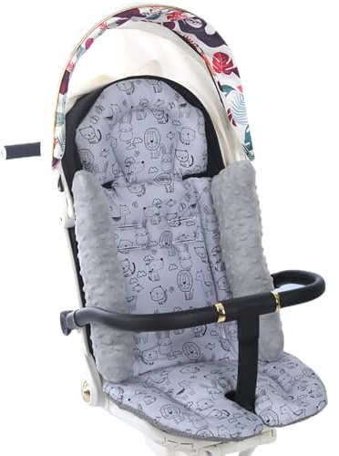 Pram Liner Baby Stroller Seat Cushion Car Seat Insert Universal Buggy Head and Body Support Cushion for Infant Newborn Soft Soothing Baby Cushion Seat Pad for Pushchair Baby High Chair
