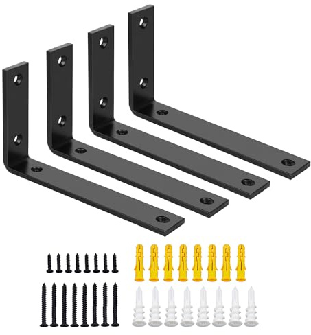 SAYAYO Schwerlastwinkel Regalwinkel Regalhalterung Schwerlast 175mm Metalle 90 Grad 4 Stück Winkel Regal Schwerlastkonsole für Wandmontage, EJZX23107B-4P