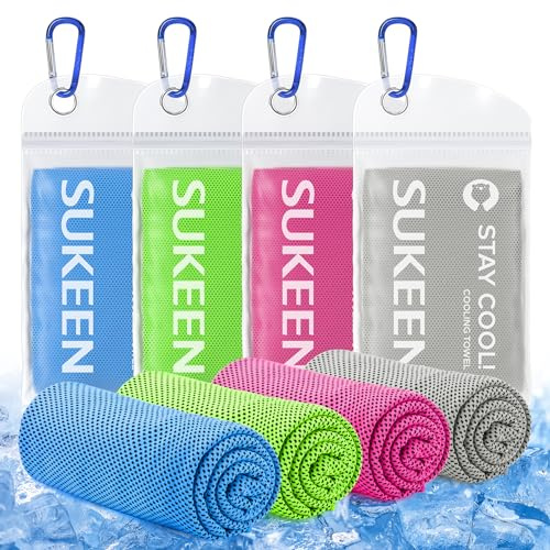 Sukeen Kühlendes Handtuch, Sport Cooling Towel für Hals und Körper | Schweißhandtuch schnelltrocknendes Mikrofaser-Halskühlhandtuch für Fitness, Golf, Tennis, Yoga, Outdoor(100x30cm)