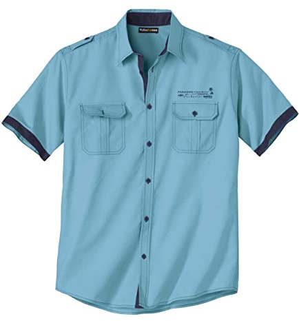 ATLAS FOR MEN Chemise Manches Courtes Homme - Chemise d'été - Disponible en Grandes Tailles du M au 5XL