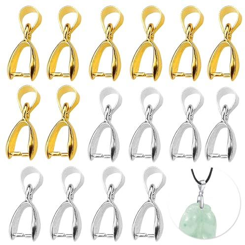 Rongxze Anhängerschlaufe, 100 Stück, Schmuck Verbinder DIY | Ösen Anhänger, Kettenverschluss Clip, Für Halskette, Schmuck Zubehör