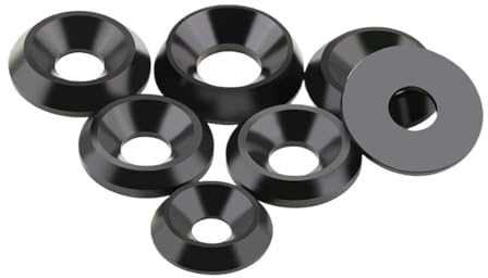 Rondelle fraisée, rondelle de coupelle en acier, M3 M4 M5 M6 M8 M10 rondelle fraisée conique en plastique solide joint plat concave convexe conique conique rondelles d'isolation (taille: cône M3x12x3,