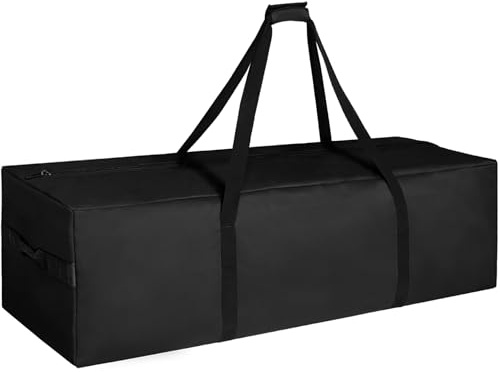 INFANZIA 334L Sac de Sport Grand Capacité pour Homme et Femme, Tres Grand Sac de Voyage résistant à l'eau Pliable avec Fermeture Eclair Améliorée, Solide et Durable, Noir