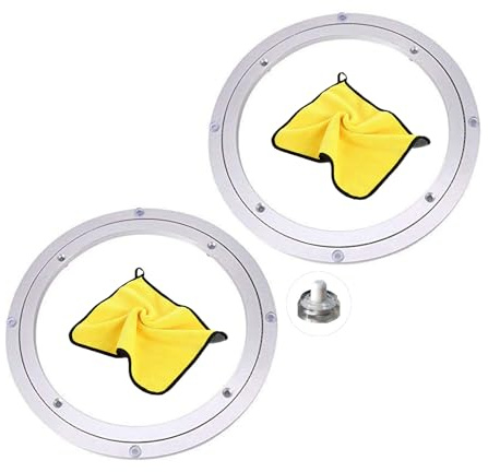Grande Plataforma Giratoria, Plato Giratorio Mesa, Base de Aluminio para Restaurante, TV, Tartas, Fotografía, Monitor (80cm/32in, 2 Piezas)
