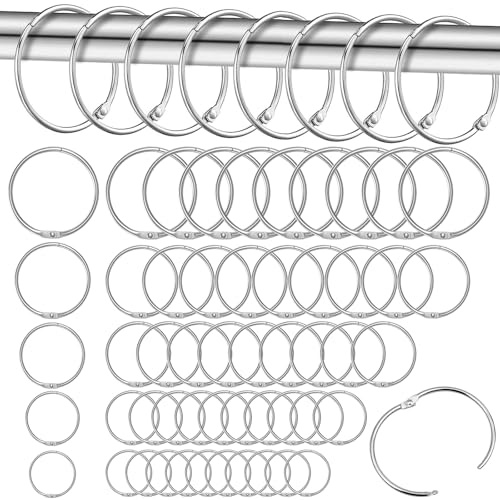 100 Stück Buchringe 20mm/25mm/32mm,Buchbinderinge Metall Binder Ringe,Loseblatt Verbinder Ringe,Karteikarten Ring Heftringe,Bücher Ringe Silber für Scrapbook,Schlüsselanhänger,Fotoalben,Handwerk