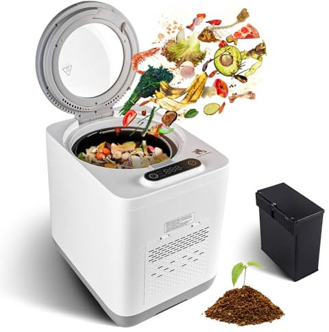 OmePS Tritarifiuti Alimentari, unità per Lo Smaltimento dei Rifiuti del Lavello, Compostiera da Cucina Elettrica da 2,5 Litri, Macchina per Lo smaltimento dei rifiuti dei Rifiuti Alimentari Domestici
