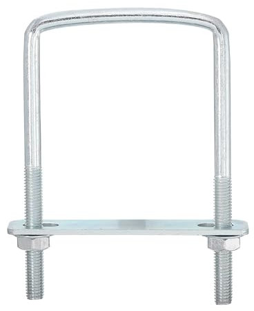 sourcing map Vierkant-U-Bolzen, Bolzenanker, Verriegelungsbolzen, 8 Sets, 80 mm Innenbreite, 130 mm Länge, M8, verzinkter Kohlenstoffstahl, U-Klemmschraube mit Muttern und Platten, für Bootsanhänger