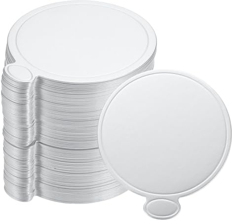 sourcing map 200pcs Mini Cake Boards, Mousse Cake Cardboards Round Cake Bases Plates Cupcake Dessert Displays Base Tray for Cupcakes, Cakes, Pastries, Dessert Base - Grease Proof (Silver Tone)