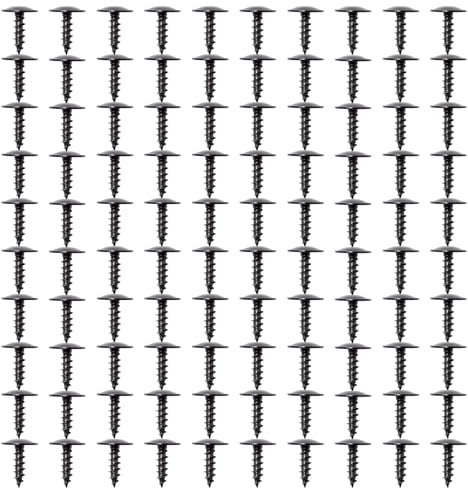 Sxutop Lot de 100 Vis à Tôle Torx M5 x 16 mm Vis à Tête Plate Noir vis Autoforeuse en Acier Inoxydable Anti-Corrosion Rouille pour Pare-chocs Garde-boue Arcade de Roue