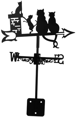 BESPORTBLE Wetterfahne Für Garten Wetterfahne Katzen Schmiedeeisen Wetterhahn Für Dach Und Garten Tierische Windrichtungsanzeige Outdoor Katzen Skulptur Als Dekoratives Element Hof Und Terrasse