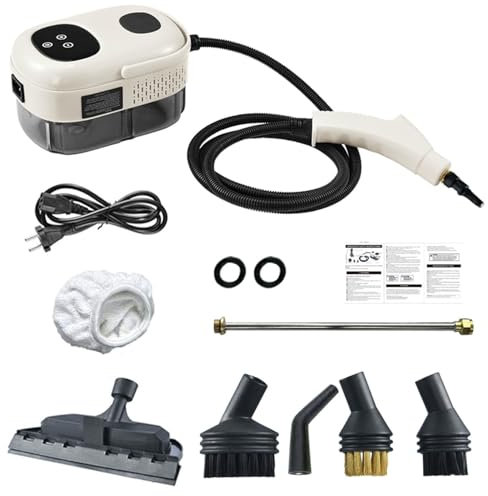 Limpiador a Vapor de Alta Temperatura para el Hogar, Máquina de Limpieza Multifuncional Compacta con Potente Calentamiento, 2500W, Depósito de Agua de 1100ml, 6 Niveles de Vapor Regulables, Apagado Au
